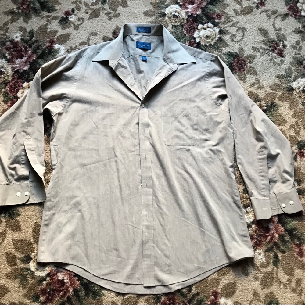 Towncraft long sleeve tan/khaki dress shirt